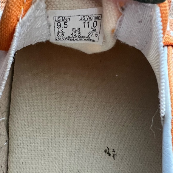 Orange Checkered Slip-On Vans Sneakers - Picture 2 of 4